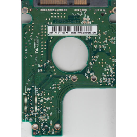 WD5000BPVT-00HXZT1, 2061-701424-N00 AF, WD SATA 2.5 PCB
