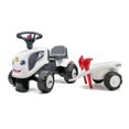thumbnail image 2 of Falk FA240C Valtra Ride-On & Push-Along Tractor with Trailer & Tools for 1 Year Kids, White, 2 of 4