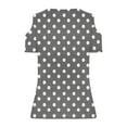 thumbnail image 4 of Nmnitkp Womens Summer Trendy Cold Shoulder Short Sleeve T Shirts Criss Cross Casual Loose Tunic Shirts Tops Blouses Gray,2XL, 4 of 6