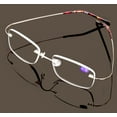 thumbnail image 2 of Super Lightweight Slim Rimless Wire Reader - Flexible Clear Rectangular Reading Glasses with Case, 2 of 3
