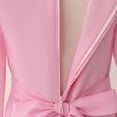 thumbnail image 5 of Ticikt Girls Abaya Embroidered Belted Robe Dress Kids Long Sleeve V Neck Lace Prayer Dress Arabic Kaftan Dress,Color:Pink,Size:6-7 Years, 5 of 8