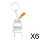 thumbnail image 1 of 6x Llavero Divertido para Silla, Llavero Colgante para Bolso, Mini Llavero Acrílico con Dije para Silla con Respaldo para Amigos 6 piezas, 1 of 8