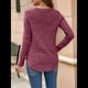 thumbnail image 5 of Camisa de Larga con Cuello en V para Mujer, Túnica de Otoño, Suéter Informal Elegante, Ropa y . Vino Tinto L, 5 of 9