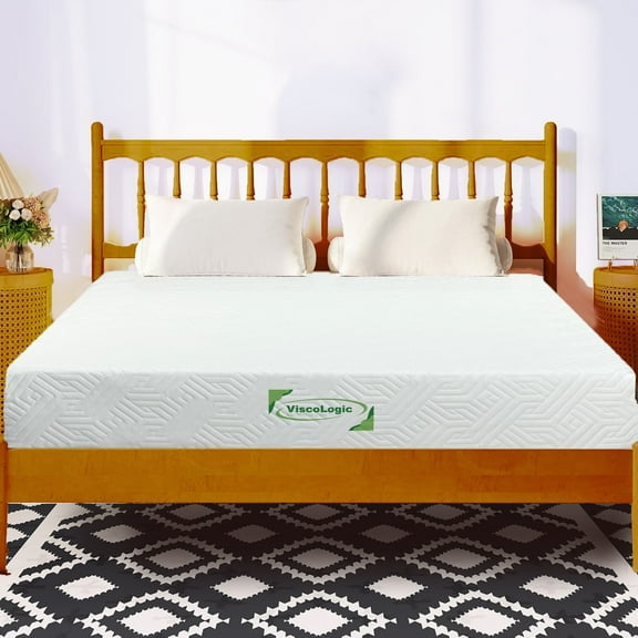 ViscoLogic 7 Inch Quilted Gel Memory Foam Queen Mattress, Queen Size Mattress in a Box