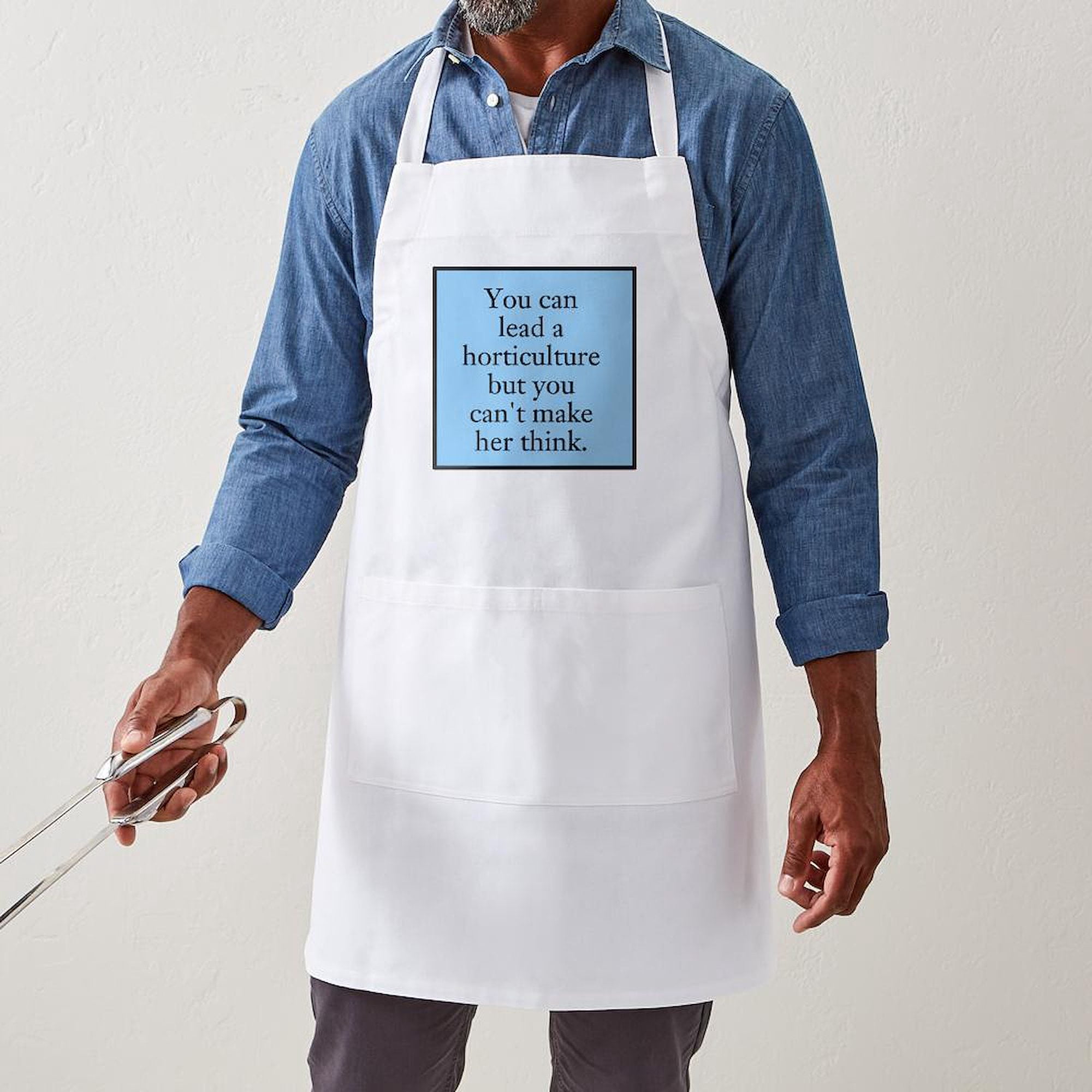CafePress - You Can Lead A Horticulture - Kitchen Apron with Pockets, Grilling Apron, Baking Apron