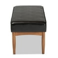 thumbnail image 4 of Baxton Studio Arvid Mid-Century Modern Dark Brown Faux Leather Upholstered Wood Dining Bench, 4 of 8