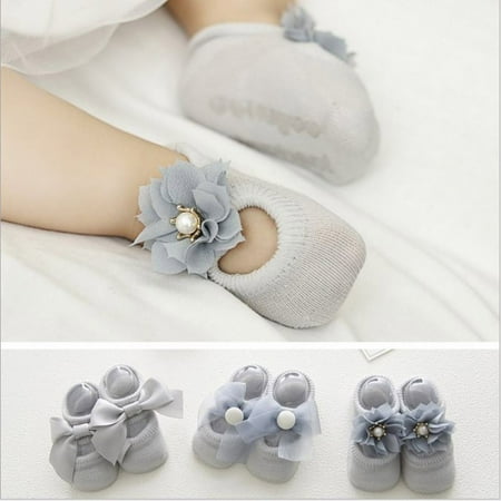 

3 Pair/set Baby Girl Anti-slip Stockings Children Cartoon Socks Set Cotton Bow-knot Lace Socks Leg Warmers 1-2Y