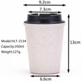 thumbnail image 3 of Tasse à Eau Double Couche Portable Mini Tasse à Café en Paille de Blé, 3 of 4