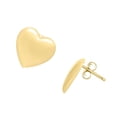 thumbnail image 4 of JewelStop 14k Yellow Gold Polished Finish Heart Puffed Up Studs Earrings with Push Back Clasp, 4 of 5