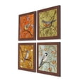 thumbnail image 2 of Accessorize Kingdom Multicolor Jardine Birds Set of 4 Brown Framed Painting,UV Textured Art Prints (9 x 9 inch), 2 of 4