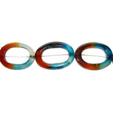 25x35mm 10 Beads Multi-Color Agate Carved Oval Beads Genuine Gemstone Natural Jewelry Making