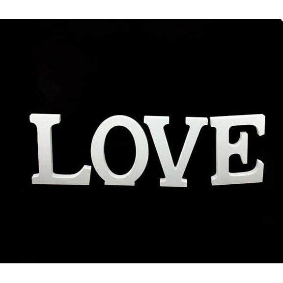 WHAMVOX LOVE Wooden Letters Wedding Decoration Wedding Present (White)