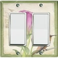 thumbnail image 1 of Metal Light Switch Plate Cover Antique Floral Hummingbird Home Sketch Green FLW099, 1 of 13