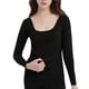 thumbnail image 3 of Tops deportivos,Camiseta de invierno de manga larga con cuello redondo para mujer, informal, lisa, de tejido elástico suave, cómoda para uso diario, sopatenor, 3 of 8