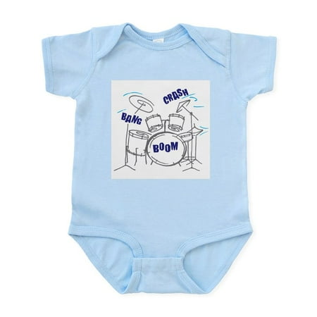 

CafePress - Bang Crash Boom Drum Set Body Suit - Baby Light Bodysuit Size Newborn - 24 Months