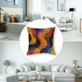 thumbnail image 5 of nygtbtfer  Colorful Chaotic Waves Throw Pillow,Rainbow Pattern with Purple Fuchsia Pink Red Orange Gold Blue and Violet Pillowcases Decorative Cushion Cover Square Pillow  White, 5 of 7