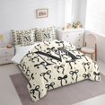 thumbnail image 2 of Manfei Ribbon Bow Tie M Personalized Initial Twin Bedding Sets 7-Piece for Kids Girls,Teens Vintage Black Polka Dots Bedding Comforter Set,Ultra Soft Home Decor, 2 of 7