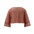thumbnail image 3 of Ropa Playa Ocean Pacific para Mujer Blusa Corta Crochet Manga Larga Acampanada Rojo Talla EG, 3 of 4