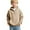 Beige, variant on Boy's Waffle Knit Hoodie- Casual Spring Half Zip Long Sleeve Tops with Pocket Green Size 6
