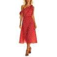 thumbnail image 2 of Karymi One Shoulder Polka Dot Midi Dress, Tie Strap Off Shoulder Flowy Chiffon Long Dress, Summer Casual Party Vacation Dress Cocktail Dresses for Women, 2 of 6
