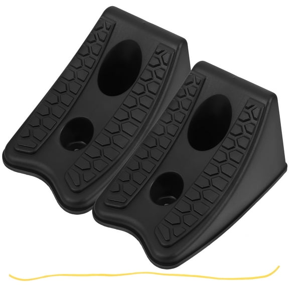 FRCOLOR  2 Pcs Wheel Chock Wedge for Vehicle Stoppers Tire Chocks Black