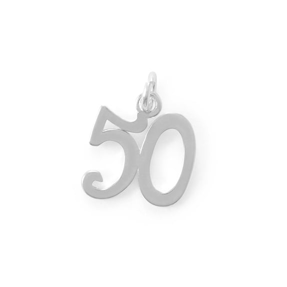 .925 Sterling Silver Fifty Rocks! "50" Charm