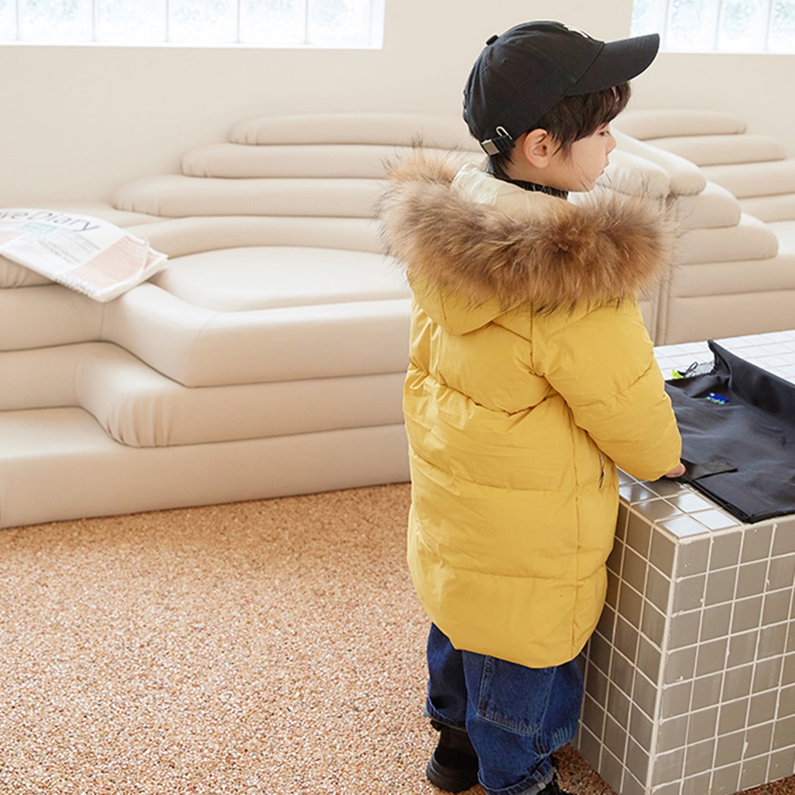 Veste D'hiver Garçon - Manteau Duvet Doublé Polaire - Fermeture éclair - 1 à 7 Ans - Pour Jeux Extérieurs