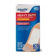 Equate Antibacterial XLarge Heavy Duty Fabric Bandages, 10 count