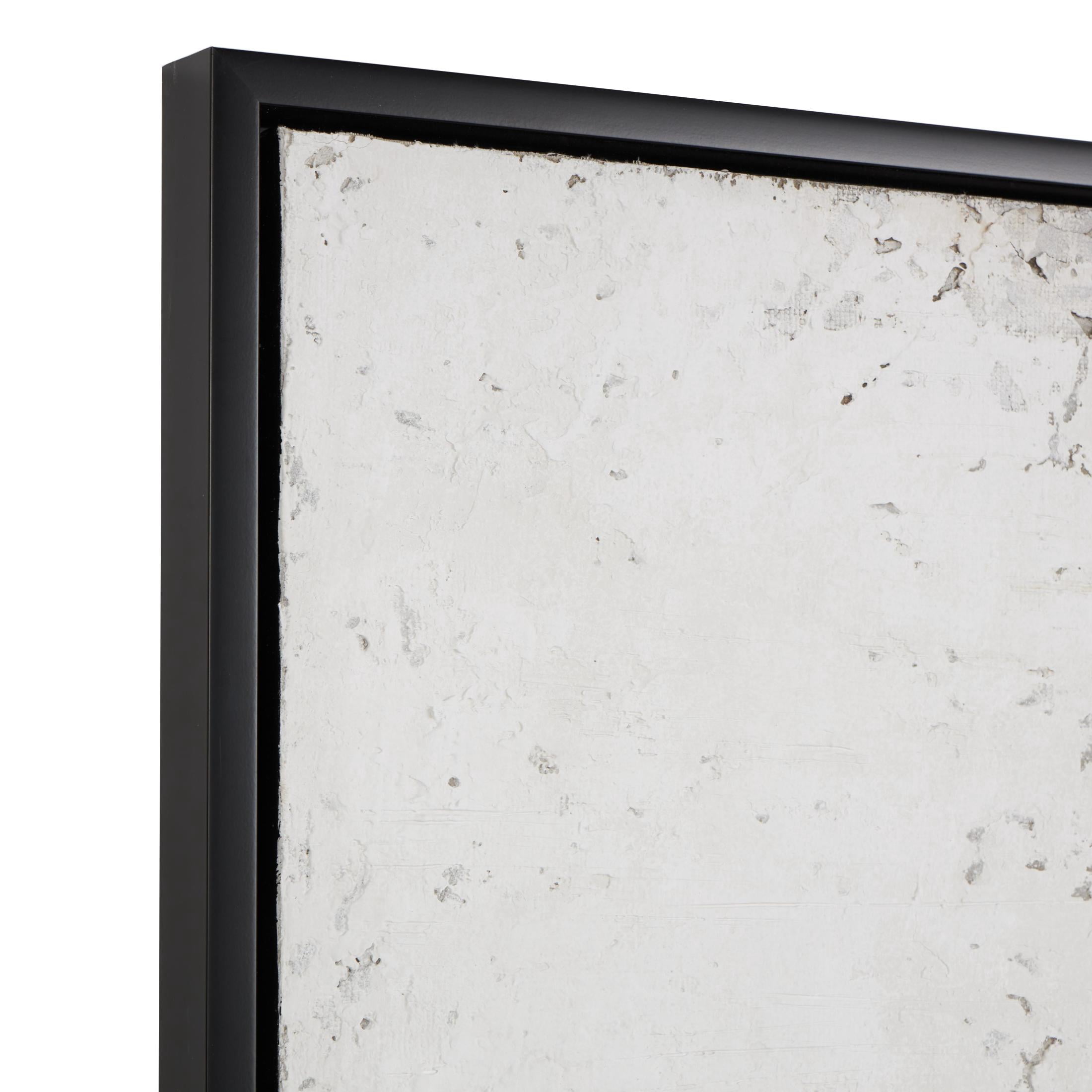 47" x 59" Silver Embellishments Geometric Framed Wall Art with Black Frame, by DecMode