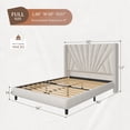 thumbnail image 4 of EnHomee Full Bed Frame with 51"Tall Headboard Upholstered Full Size Platform Bed Frame with LED Lights & Charge Station, Beige, No Box Spring Needed, Noise Free, 4 of 9