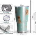 thumbnail image 4 of Funny Golden Retriever Dog Tumbler Gift for Women/Men,Double Wall Stainless Steel Vacuum Insulated Pet Water Botter Cups with Lid and Straw,30oz, 4 of 5