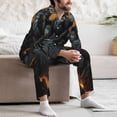 thumbnail image 7 of Lsque Full Moon Black Dragon Pattern Long Sleeve Pajama Set for Men - Soft 2-Piece Sleepwear and Loungewear Set with Pockets, Comfy Nightwear-XX-Large, 7 of 7