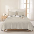 thumbnail image 3 of Twin XL Quilt Set 68''x98'', Ivory White Lightweight Summer Bedspread Coverlet Set with 2 Pillow Shams, Modern Pure Ivory White Breathable All Season Quilt Bedding for Dorm/Guest Room, 3 of 9
