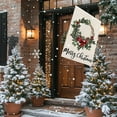 thumbnail image 2 of Merry Christmas Wreath House Flags 28x40 Double Sided Burlap, Winter Welcome Xmas Decorations Seasonal Sign Large Flag for Holiday Party Farmhouse Outdoor Yard Lawn DF616-28, 2 of 6