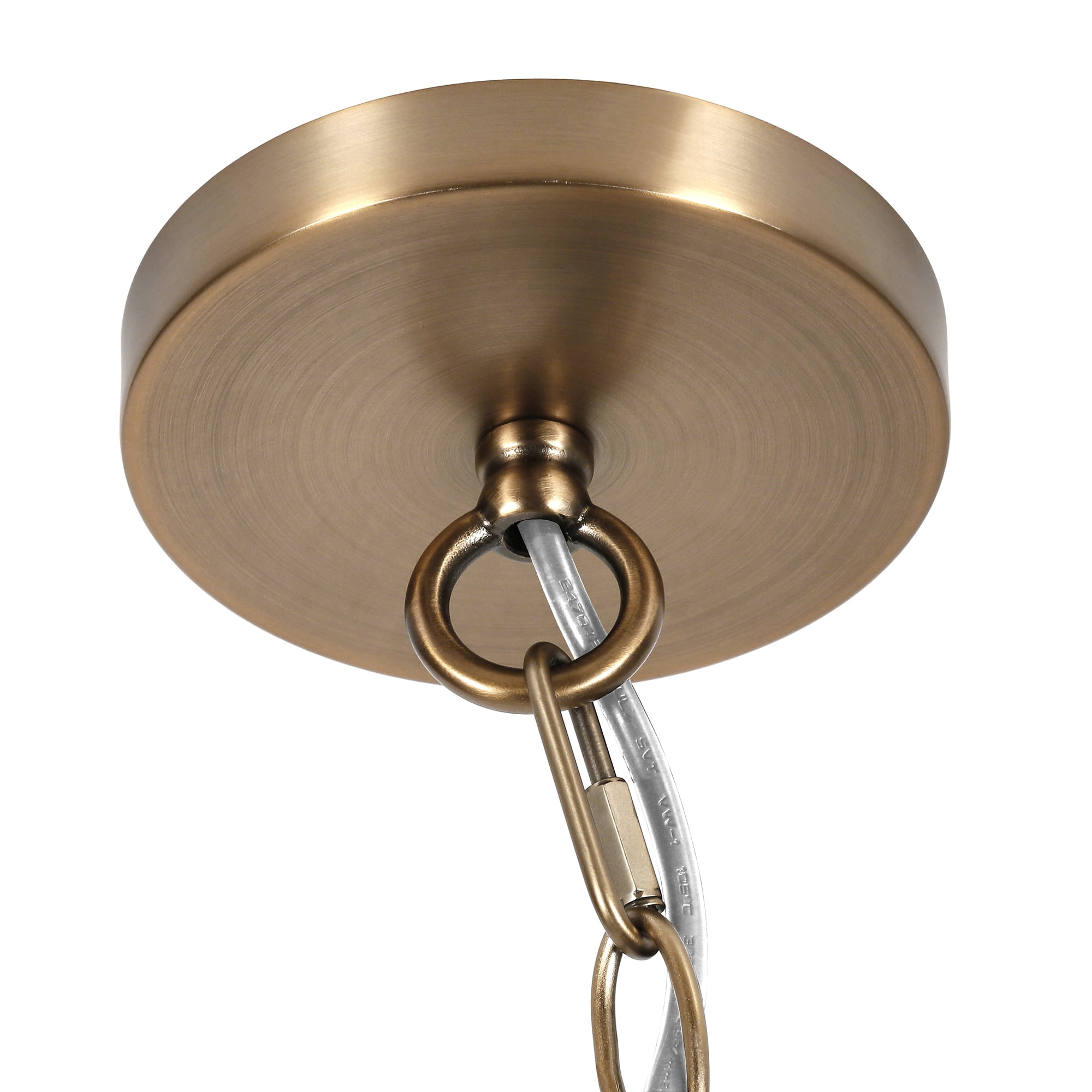 Evelyn&Zoe 9" Brass Metal/Glass Pendant