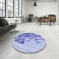 thumbnail image 4 of Ahgly Company Machine Washable Indoor Square Transitional Royal Blue Area Rugs, 8' Square, 4 of 7