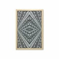 thumbnail image 1 of Psychedelic Wall Art with Frame, Geometric Dimension Ornament Motif with Triangle Diamond Forms Oriental Image, Printed Fabric Poster for Bathroom Living Room, 23" x 35", Black White, by Ambesonne, 1 of 2