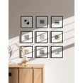 thumbnail image 3 of HAUS AND HUES Solid Oak Wood 8”x8” Picture Frames Matted to 4”x4” Set of 9 - Square Black Picture Frames 8x8, Black Picture Frames with Mat, Picture Frame 8x8, 8x8 Black Photo Frames, 3 of 6