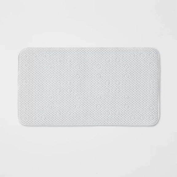 Small Cushion Bath Mat White - Room Essentials: PVC Non-Slip, Molded Texture,