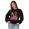 thumbnail image 5 of Crush Breast Cancer Cheetah Stiletto Women Crewneck Sweatshirt Brisco Brands S, 5 of 6