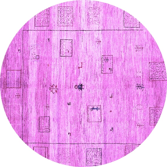 Ahgly Company Indoor Round Abstract Purple Contemporary Area Rugs, 7' Round
