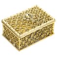 thumbnail image 4 of Joyero rectangular vintage, dulcero dorado calado, caja decorativa para fiestas, bodas, cumpleaños, San Valentín y otros eventos., 4 of 8