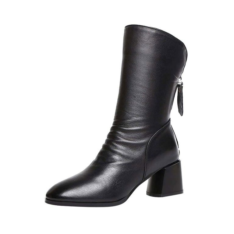 靴 twisted leather pointed toe zip boots Amazon.com | femflame Women's Knee High Boots Pointed Toe