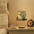 thumbnail image 6 of LED Table Lamp with Touch Controls and Dimming Nightstand Lamp with USB Charging Port Night Light Highland Cow and Blue Flowers Small, 6 of 7