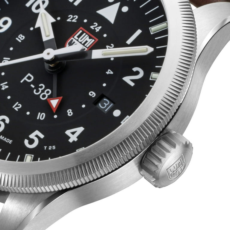 Luminox XA.9521 Men's P-38 Lightning Brown Leather Strap Watch