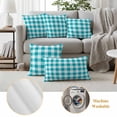 thumbnail image 6 of Pack of 2 Outdoor Pillow Covers 18x18 Inch Waterproof Turquoise Checkered Throw Pillow Covers,Decorative Couch Pillow Case Sham Farmhouse Buffalo Plaid Pillowcases Cushion Covers for Patio Garden, 6 of 8