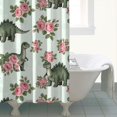 thumbnail image 4 of LightGreen Dinosaurs Floral Pattern Shower Curtain 72"x72" ,Bathroom Decorative Shower Curtains Set with 12 Hooks,Modern Waterproof Washable Shower Curtain, 4 of 6
