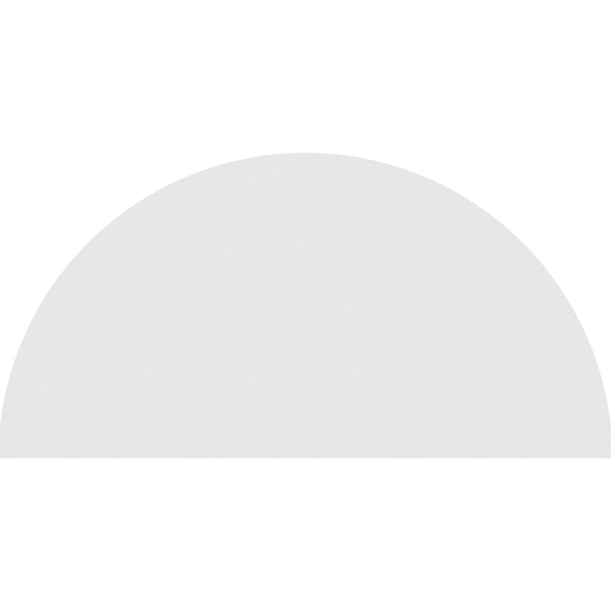 26"W  x 13"H Half Round Surface Mount PVC Gable Vent: Non-Functional, w/ 3-1/2"W x 1"P Standard Frame