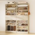 thumbnail image 4 of Homieasy 2-Pack 10-Tier Shoe Cabinet Set with 4 Drawers, 65cm Width Freestanding Organizer – for Entryway, Bedroom, Living Room,White Oak, 4 of 9