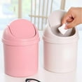 Mini Small Round Plastic Trash Can, Multifunction Household Shake Lid
